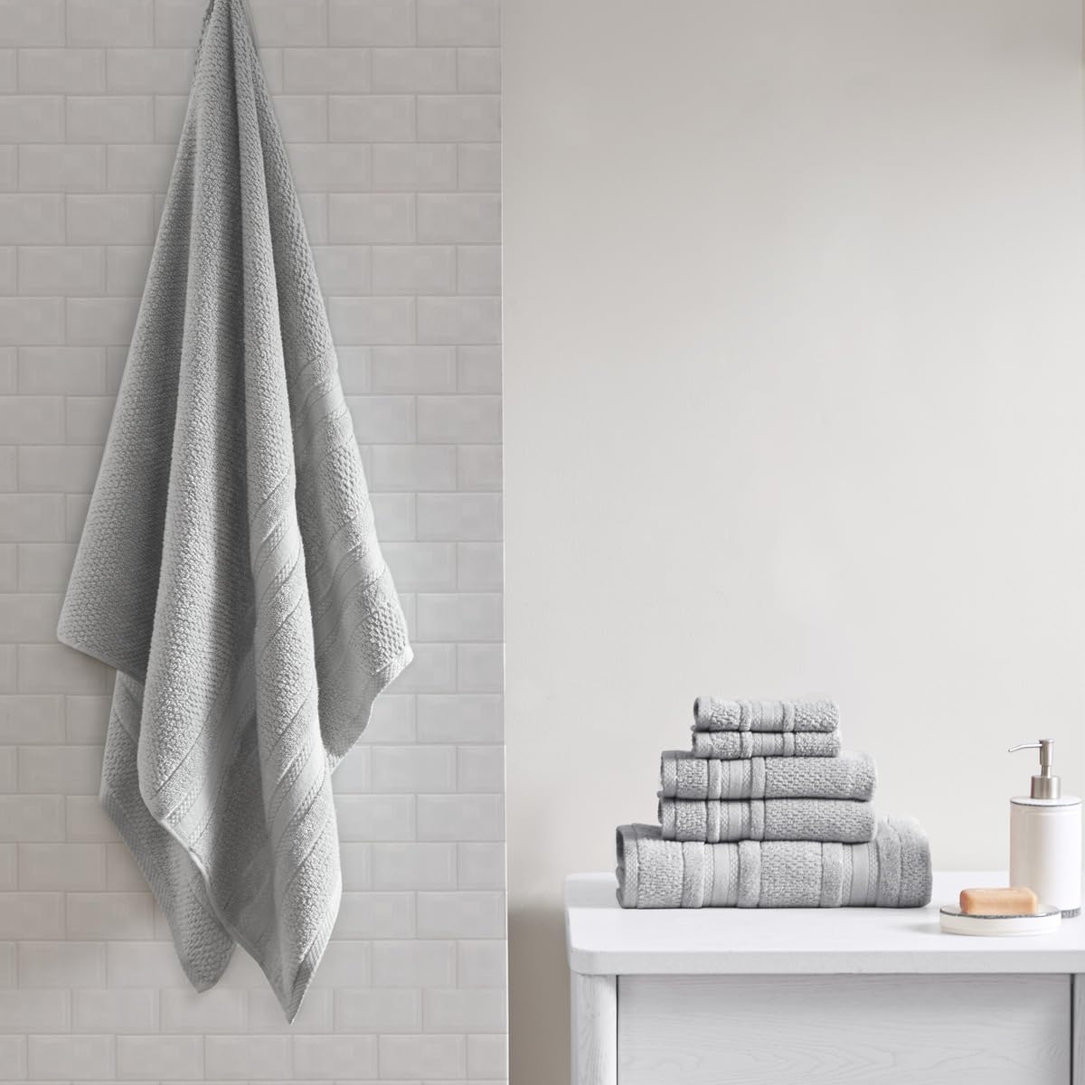 TOTITOM Super Soft Cotton Quick Dry Bath Towel 6 Piece Set