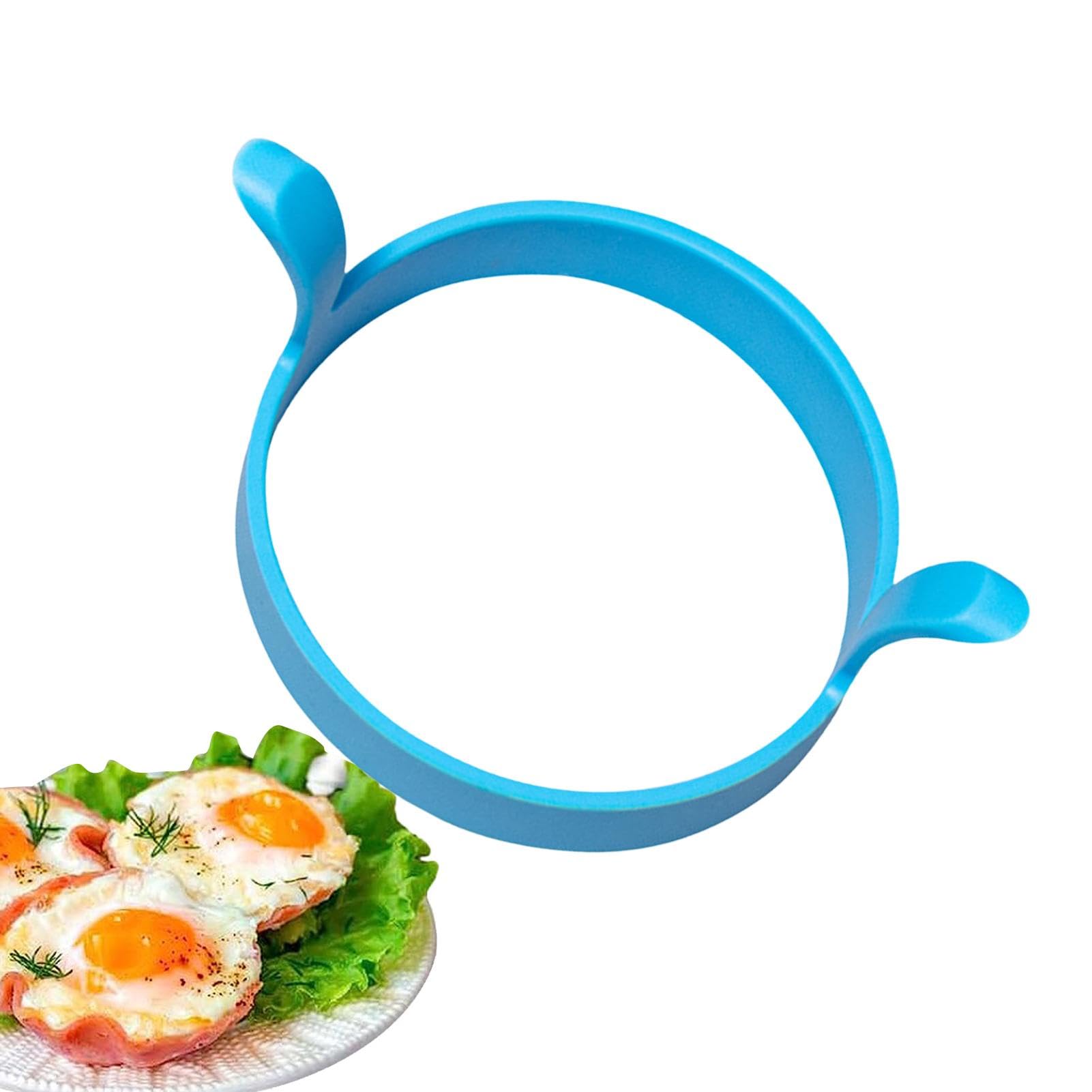 Fried Egg Ring - Reusable Egg Shaper | Fried Egg Cooker Ring | Food Grade Silicone Pancake Egg Shaper | Kitchen Gadget Food Grade Cooking Rings | Double-eared Silicone Egg Pancake Mold for Frying Eggs