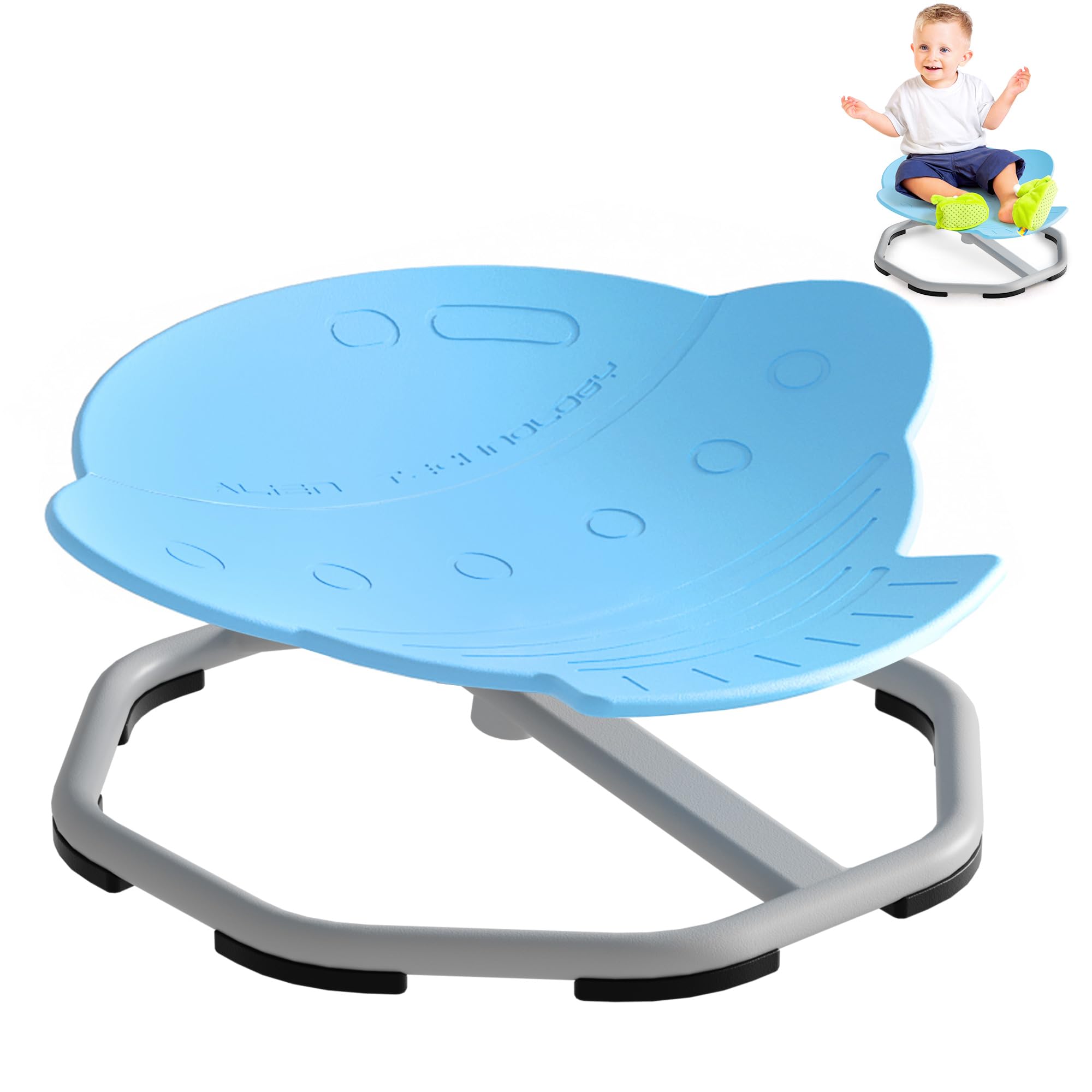 Jootan Sensory Spinning Chair, Spin Chair for Kids Autism, Non-Slip Kids Swivel Chair, Kids Sensory Chair, Sit and Spin Toy Training Body Coordination (Blue)