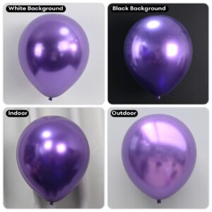 Metallic Purple Balloons, 100 Packs 5 Inches Chrome Purple Latex Balloons Small Purple Balloons Purple Party Decoration for Girls Women Birthday Baby Shower Wedding Graduation Butterfly Theme Party