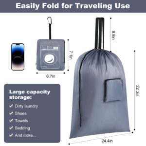 Laundry Bag, 24" x 33" Extra Large Heavy Duty Laundry Bag With Handles, Travel Laundry Bag for Dirty Clothes, Laundry Bag for Traveling, Dirty Clothes Travel Bag, Laundry Bag for Camp