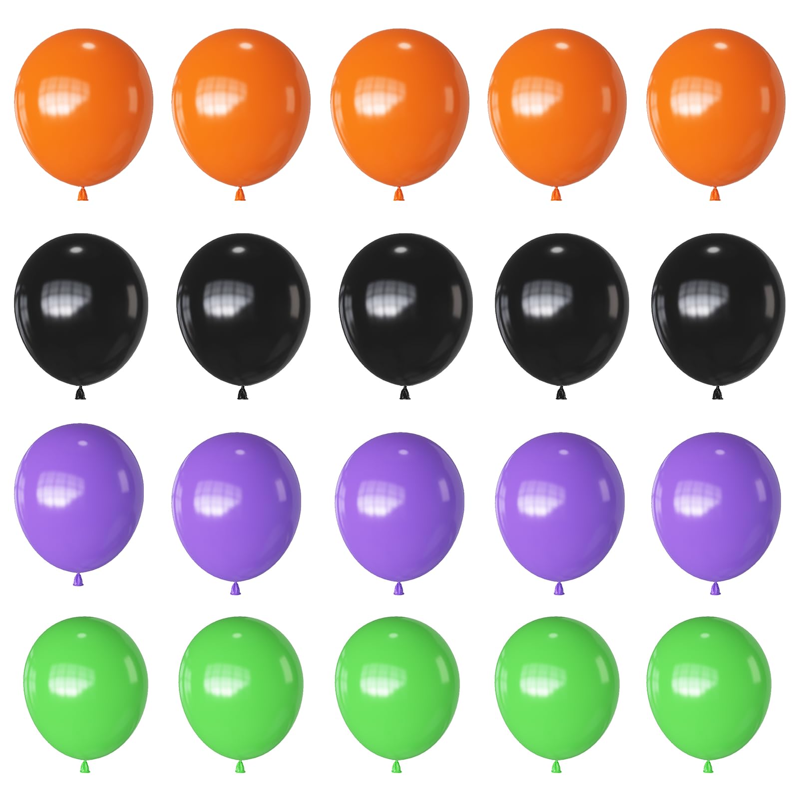 Halloween Party Balloons Decorations, 60PCS 12 Inch Black Orange Purple Green Balloons for Kids Halloween Birthday Bachelorette Party Decorations Supplies