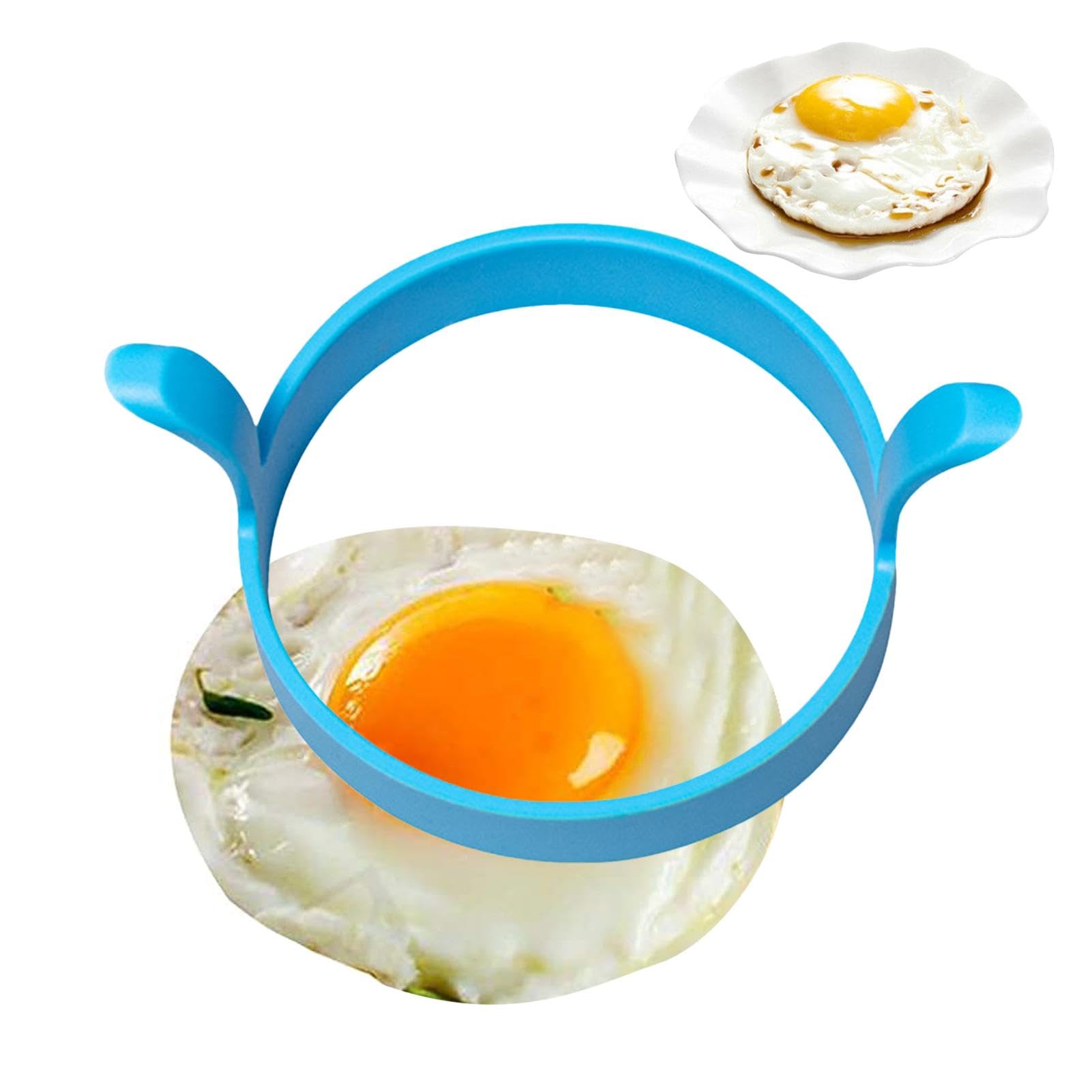 Fried Egg Ring - Reusable Egg Shaper | Fried Egg Cooker Ring | Food Grade Silicone Pancake Egg Shaper | Kitchen Gadget Food Grade Cooking Rings | Double-eared Silicone Egg Pancake Mold for Frying Eggs