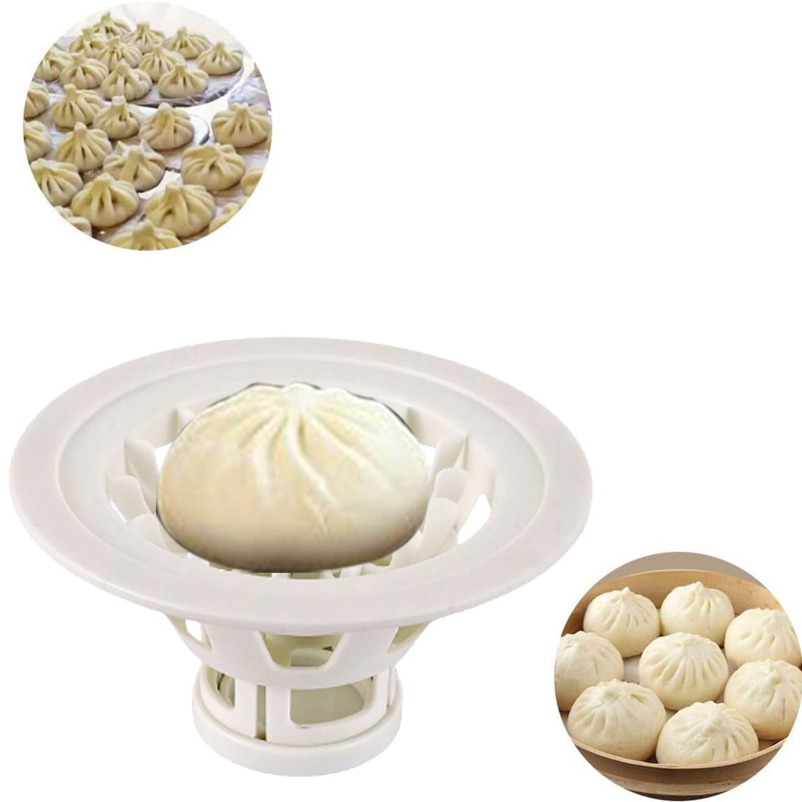 Generic Baozi Maker Machine, Dumpling Momo Maker Mold,Bao Buns Dumpling Machine,Plastic Kitchen Gadget Tool Homemade Bao Buns Preparation Culinary Exploration Ease of Use Cleaning (B), 18X18X9cm