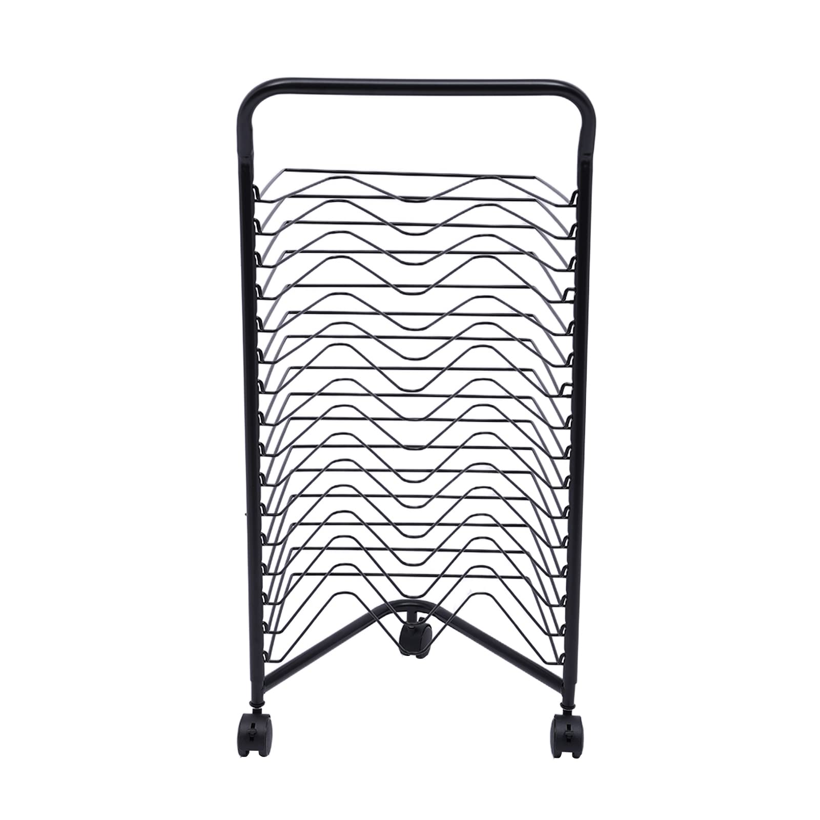 BuYouZaiLaa Art Drying Rack with Wheels for Classroom Painting Crafts 16 Shelves Metal Artwork Storage Display Rack