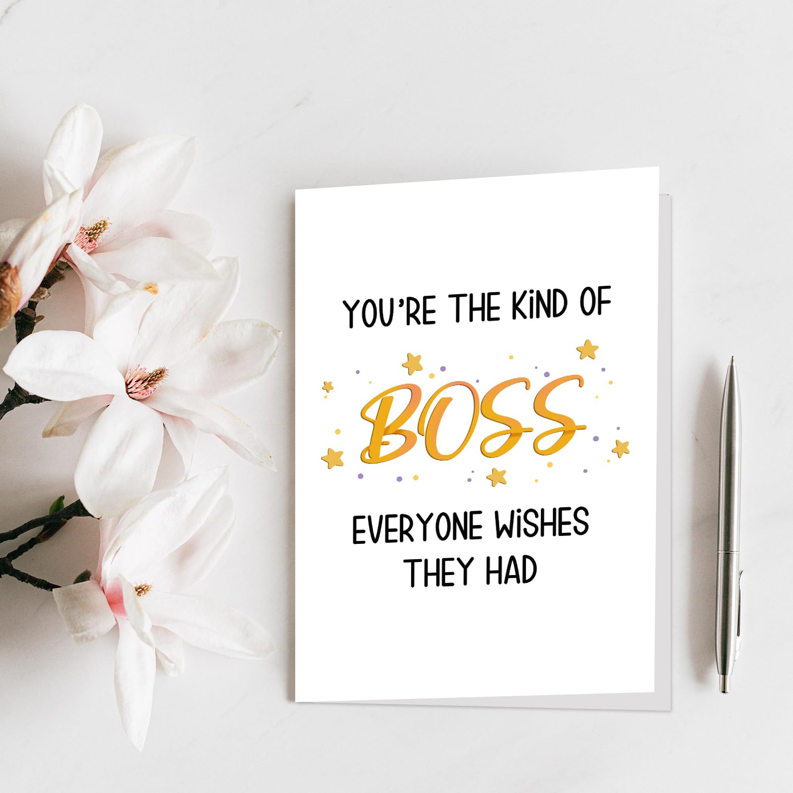 Qiliji Boss Day Card for Men Women, Birthday Card for Boss Manager, Boss Appreciation Card, Amazing Boss Birthday Card, You're The Boss Everyone Wishes They Had