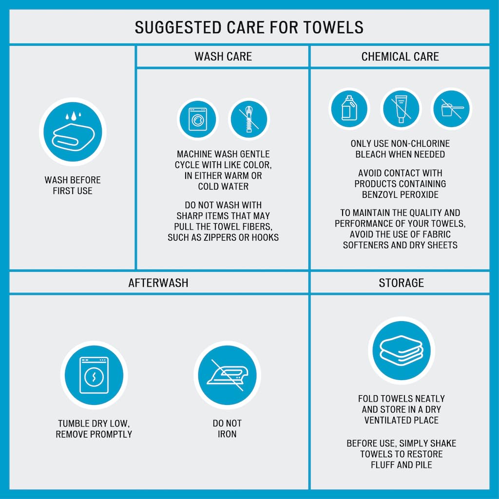 TOTITOM Super Soft Cotton Quick Dry Bath Towel 6 Piece Set