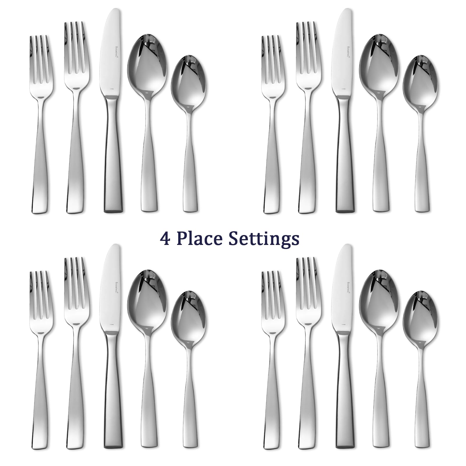 Silverware Set for 4, Barenthal 20 Piece Luxury Heavy Duty Silverware Flatware Set, Mirror Finish, Dishwasher Safe, Premium 18/10 Stainless Steel Cutlery Set for Home, Kitchen, Wedding, Party, Gift