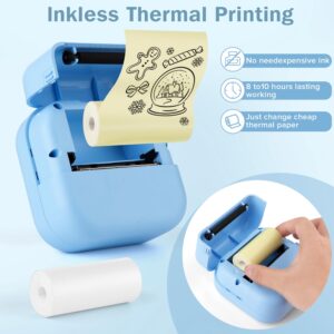 GYTBL Mini Printer with 13 Roll Sticker Paper, Portable Sticker Printer Efficiently and Quickly, Thermal Printer for Study Notes, Pictures, DIY, Label, Free App with Multiple Templates Printer