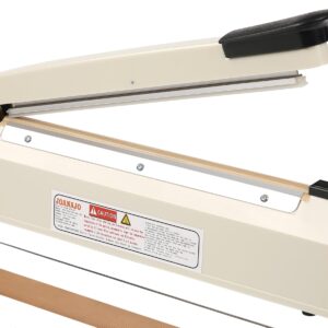 Impulse Sealer 12 inch Manual Heat Sealer Machine with Adjustable Heating Mode, ABS Shrink Wrap Bag Sealers for Plastic PE PP Bags, Portable Poly Bag Sealing Machine with Extra Replace Kit(Ivory)