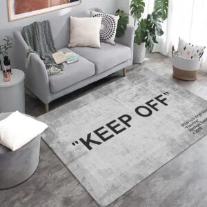 ZTFGZSXG Keep Off Area Rugs Grey 3D Printed Modern Large Carpet Non-Slip Floor Mat Rugs for Bedroom Livingroom Playroom Home Decor Mat 16"" x 24""