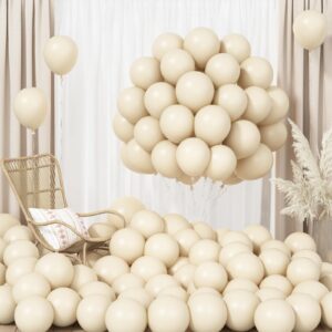 sand white balloons, 100 packs 5 inch beige balloon kit, retro white latex balloons, small ivory party balloons for boho birthday wedding bridal baby shower anniversary party decoration