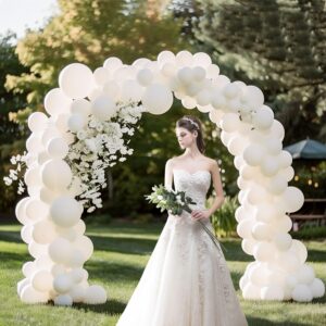 110pcs White Balloons 12 Inch White Latex Balloon Garland Arch Kit for Birthday Baby Shower Wedding Anniversary Graduation Party Decorations