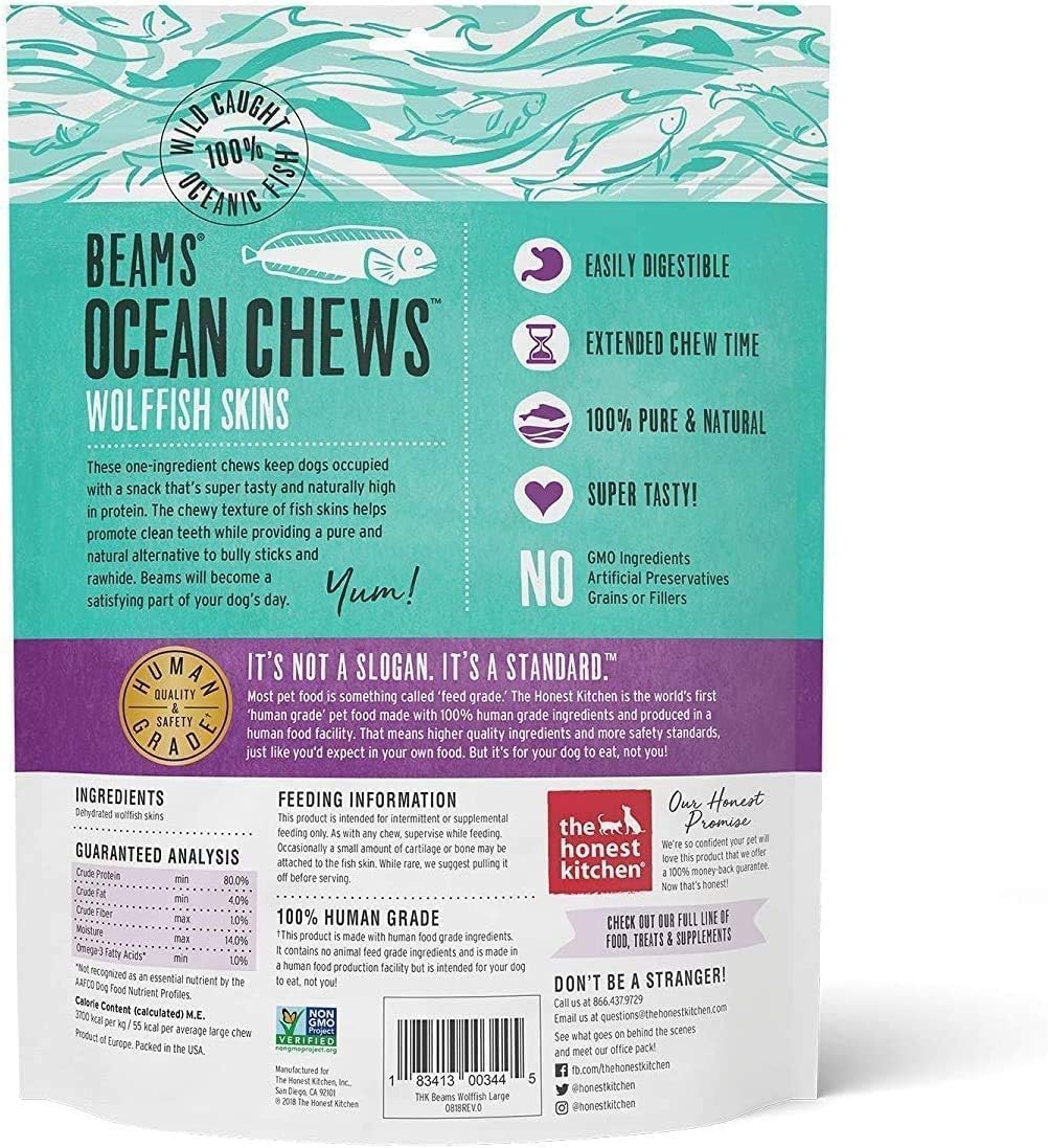 Aurora Pet Bundle (3) Ocean Chews Wolfish Skins Dehydrated Dog Treats (6-oz Each) with AuroraPet Wipes