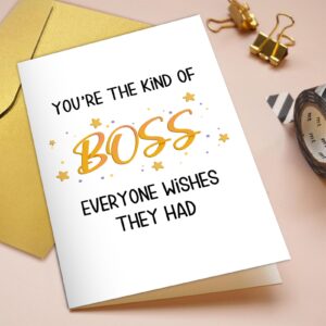 Qiliji Boss Day Card for Men Women, Birthday Card for Boss Manager, Boss Appreciation Card, Amazing Boss Birthday Card, You're The Boss Everyone Wishes They Had