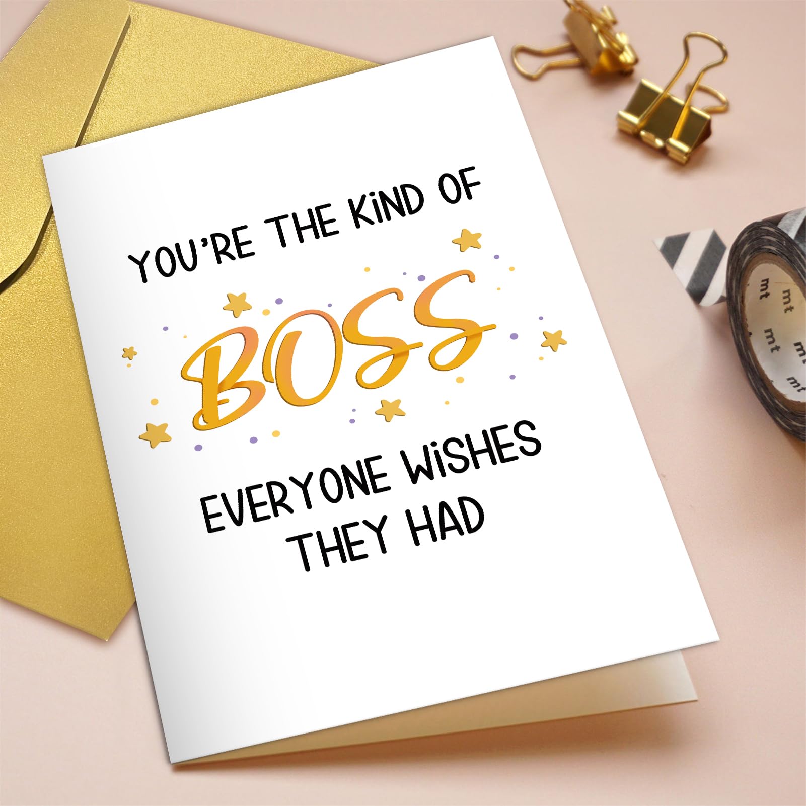 Qiliji Boss Day Card for Men Women, Birthday Card for Boss Manager, Boss Appreciation Card, Amazing Boss Birthday Card, You're The Boss Everyone Wishes They Had