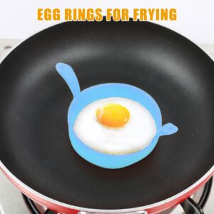 Fried Egg Ring - Reusable Egg Shaper | Fried Egg Cooker Ring | Food Grade Silicone Pancake Egg Shaper | Kitchen Gadget Food Grade Cooking Rings | Double-eared Silicone Egg Pancake Mold for Frying Eggs