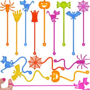 howzcci 32 pack halloween sticky hands toys spider web cat bat pumpkin candy ghost sticky stretchy toys for kids girls boys halloween goodie bags fillers halloween party favors treat bag gifts