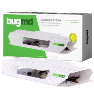 bugmd indoor cockroach killer & roach trap - sticky insect, spider, cricket control for home - glue traps pest defense, 12 pack sticky bug solution