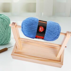 Viredelo Yarn Holder Dispenser for Crocheting,Crochet Yarn Holder with Storage Box,Twizzter Portable Yarn Holder,Yarn Holder for Crocheting,Handmade Wood Yarn Dispenser,Yarn Ball Holder,Burlywood