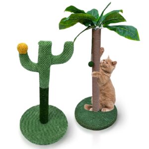 MAMONI Cactus Tree Cat Scratching Post for Indoor Cats, 33" Tall Cat Scratching Post with Sisal Rope for Cats Claw Scratcher, Cute Premium Kitten Scratching Post