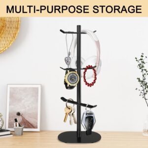 XEENEW Mug Holder Tree, Coffee Cup Holder with 6 Hooks, Coffee Mug Rack, Metal Mug Tree for Counter, Mug Holder Stand Coffee Mug Hanger(Balck)