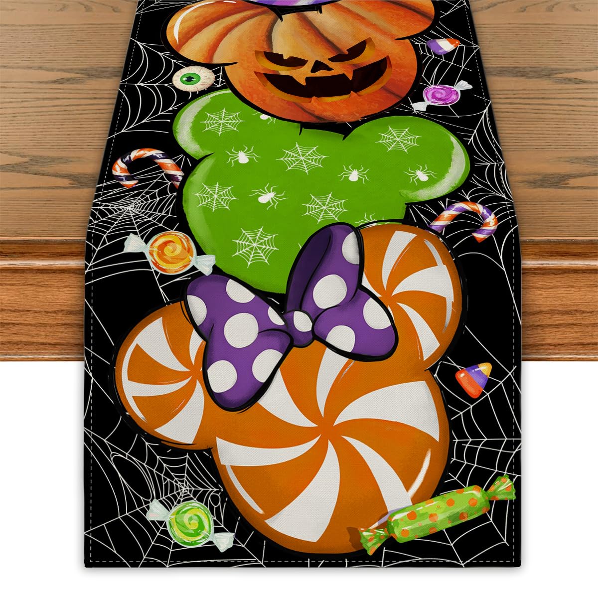 Halloween Table Runner Halloween Cartoon Mouse Table Cover Haunted Mansion Decor Halloween Decorations for Home Party