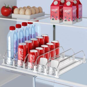 iboring drink organizer for fridge,self pushing fridge drink organizer,automatic drink dispenser for fridge-holds up to 25 cans