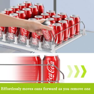 IBORING Drink Organizer for Fridge,Self Pushing Fridge Drink Organizer,Automatic Drink Dispenser for Fridge-Holds up to 25 Cans