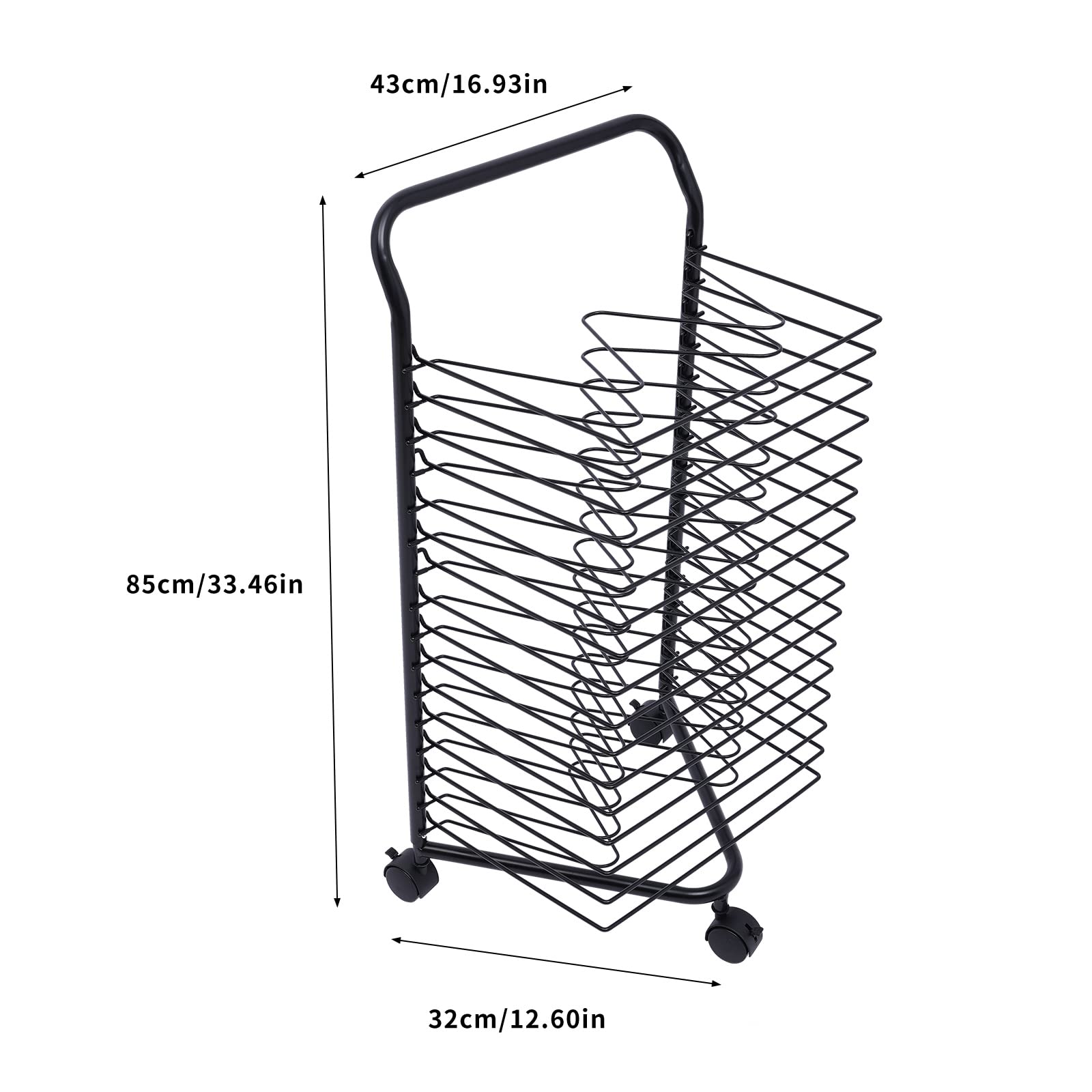 BuYouZaiLaa Art Drying Rack with Wheels for Classroom Painting Crafts 16 Shelves Metal Artwork Storage Display Rack