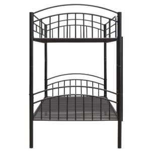 Metal Bunk Bed Frame for Kids, Twin Over Twin with headboard and Footboard (Black)