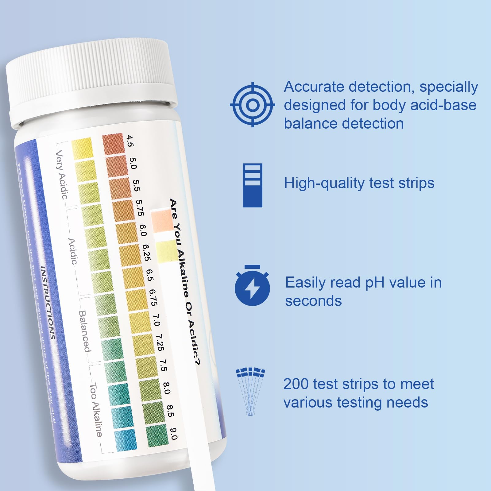 pH Test Strips 4.5-9,200 Litmus Paper pH Strips for Urine & Saliva - pH Balance Test Strips for Accurate Body pH Testing, Health Monitoring, and Wellness Management, Fast & Reliable pH Measurement