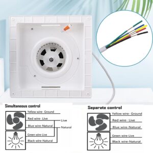 MEOZRI Bathroom Exhaust Fan with LED Light Ceiling Mount Ventilation Fan 110 CFM 1.0 Sones 4 Inch Duct Quiet Bathroom Vent Fan with Light Combo 5000K for Home Bath Office Hotel White (8Inches-Round)