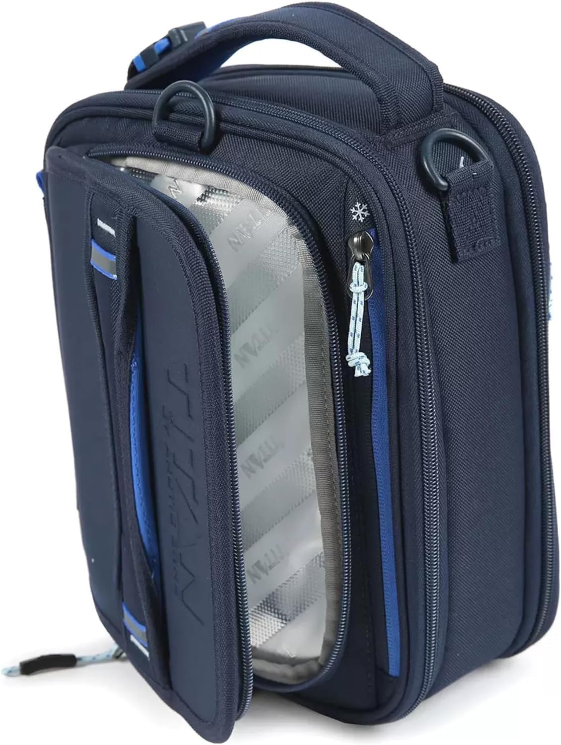 Titan by Arctic Zone Expandable Lunch Box (Navy Blue/Royal Blue), Small