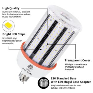 1000W Equivalent Led Corn light bulbs, 15000 Lumen LED Corn Bulb 100W 5000K Daylight White Lamp,E26/E39 Medium Mogul Base,2-Pack Large Area Lights For Outdoor Indoor Warehouse Garage High Bay Lighting