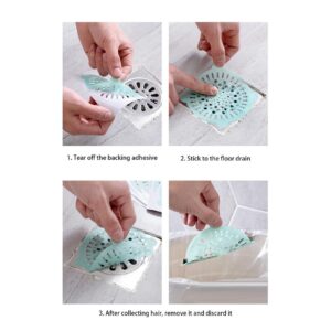 Shower Drain Hair Catcher Sticker, Disposable Anti-Blocking Floor Drain Water Tank Filter, Suitable for Bathroom, Laundry, Bathtub, Kitchen (3)