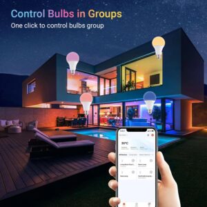 (2 Qty) 10W LED Smart Light Bulb, Alexa Compatible Echo Light Bulb, Tuya Smart Life App, Music Mode, Brightness Adjustment, RGB Color Changing light bulb, Smart Indoor Bulbs That Work with Alexa