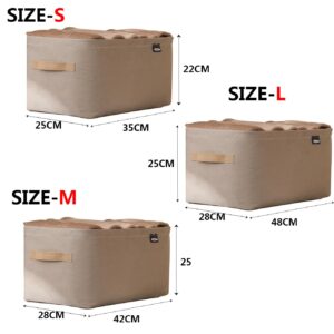 Large Capacity Storage Bins Collapsible Storage Boxes Organizing Closet Cubbies Storage Bins with Handles (L 18.9 x 11 x 9.8 inches)