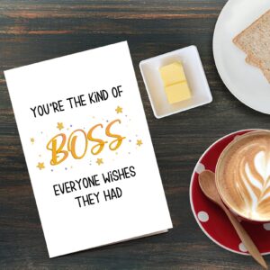 Qiliji Boss Day Card for Men Women, Birthday Card for Boss Manager, Boss Appreciation Card, Amazing Boss Birthday Card, You're The Boss Everyone Wishes They Had