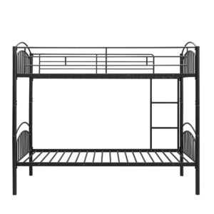 Metal Bunk Bed Frame for Kids, Twin Over Twin with headboard and Footboard (Black)