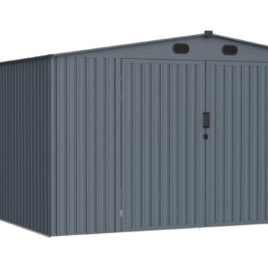 Large Metal Outdoor Storage Shed 13x20 Feet, with 1 Openable Window, 2 Doors, and 4 Ventilation Openings for A Large Metal Garage Shed for Cars, Trucks, Bicycles, Trash Cans, Tools, and Lawn Mowers