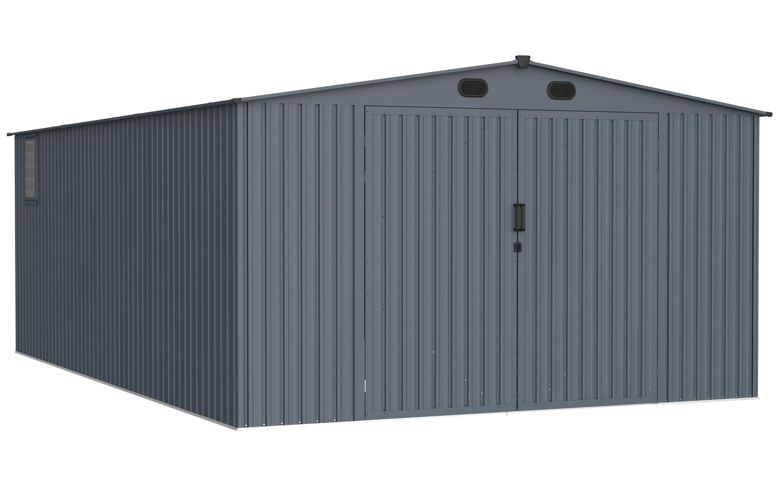 Large Metal Outdoor Storage Shed 13x20 Feet, with 1 Openable Window, 2 Doors, and 4 Ventilation Openings for A Large Metal Garage Shed for Cars, Trucks, Bicycles, Trash Cans, Tools, and Lawn Mowers