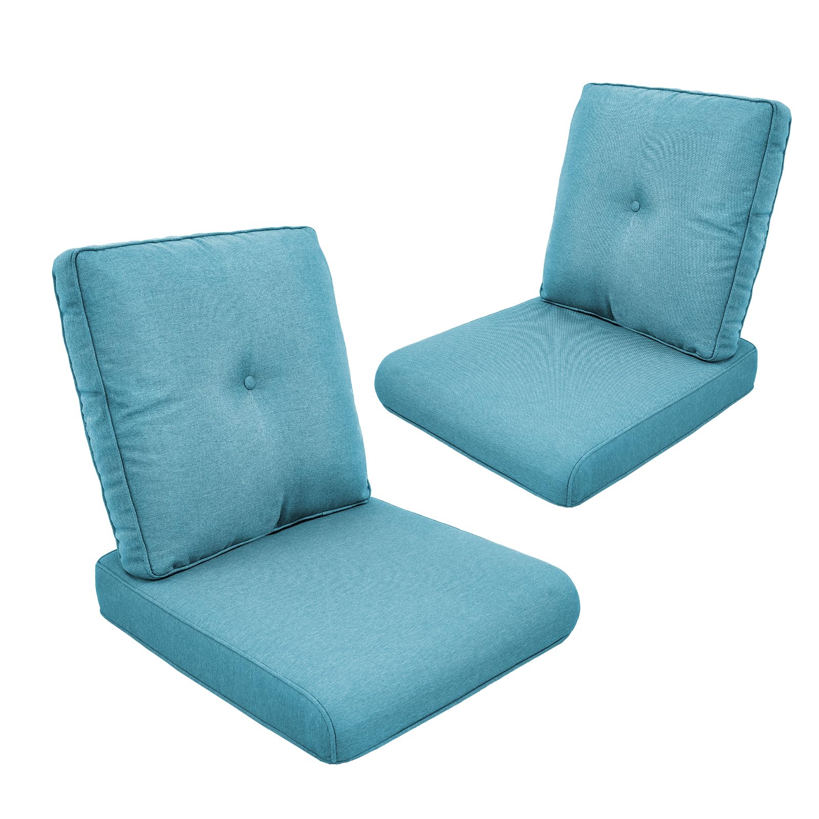 Outdoor Chair Cushions-Patio Chair Cushions Set of 2 with Removable Cover 22 X 25 Inch Outdoor Cushions for Patio Furniture Chair Sofa Couch-Lake Blue