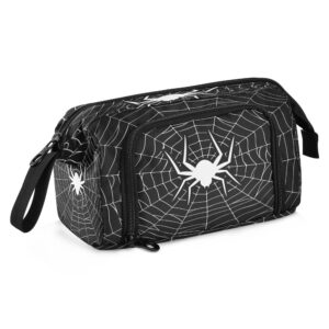 fisyme spider web halloween pencil case large capacity pencil pouch pen bags box big makeup pencil case organizer