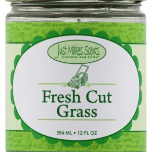 Fresh Cut Grass Scented Blended Soy Candle by Just Makes Scents (12 oz)