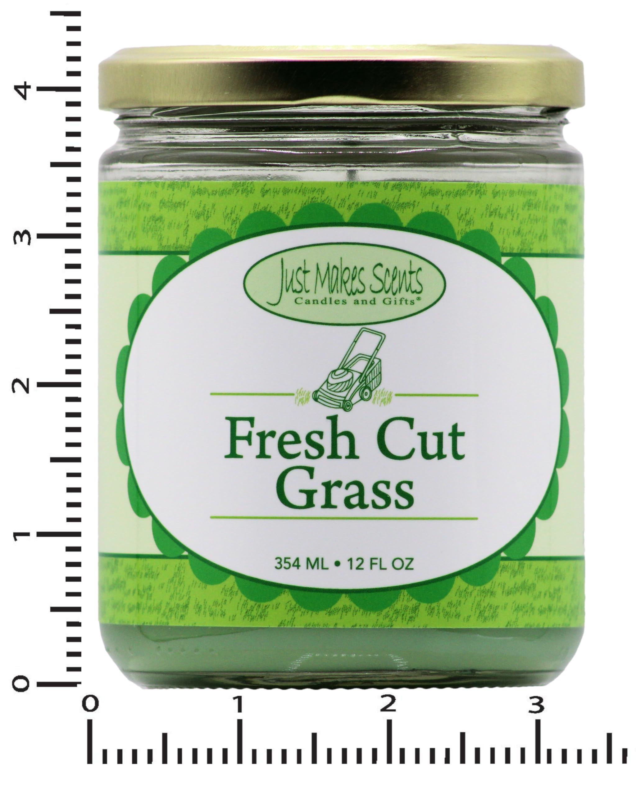 Fresh Cut Grass Scented Blended Soy Candle by Just Makes Scents (12 oz)