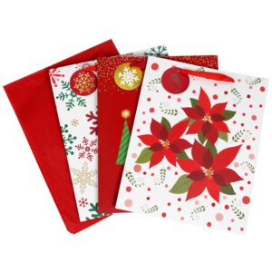 SUNCOLOR 3 Pack 13" Large Christmas Gift Bags with Tissue Paper