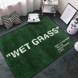 ZTFGZSXG Keep Off Wet Grass Area Rugs Green 3D Printed Modern Large Carpet Non-Slip Floor Mat Rugs for Bedroom Livingroom Home Decor Mat 16"" x 24""