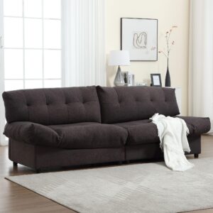 96 inch cloud style sofa, teddy velvet fabric, comfy modern couches for living room, bederoom, apartment (dark grey)