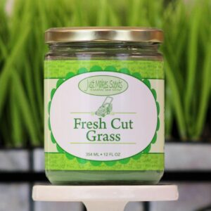 Fresh Cut Grass Scented Blended Soy Candle by Just Makes Scents (12 oz)